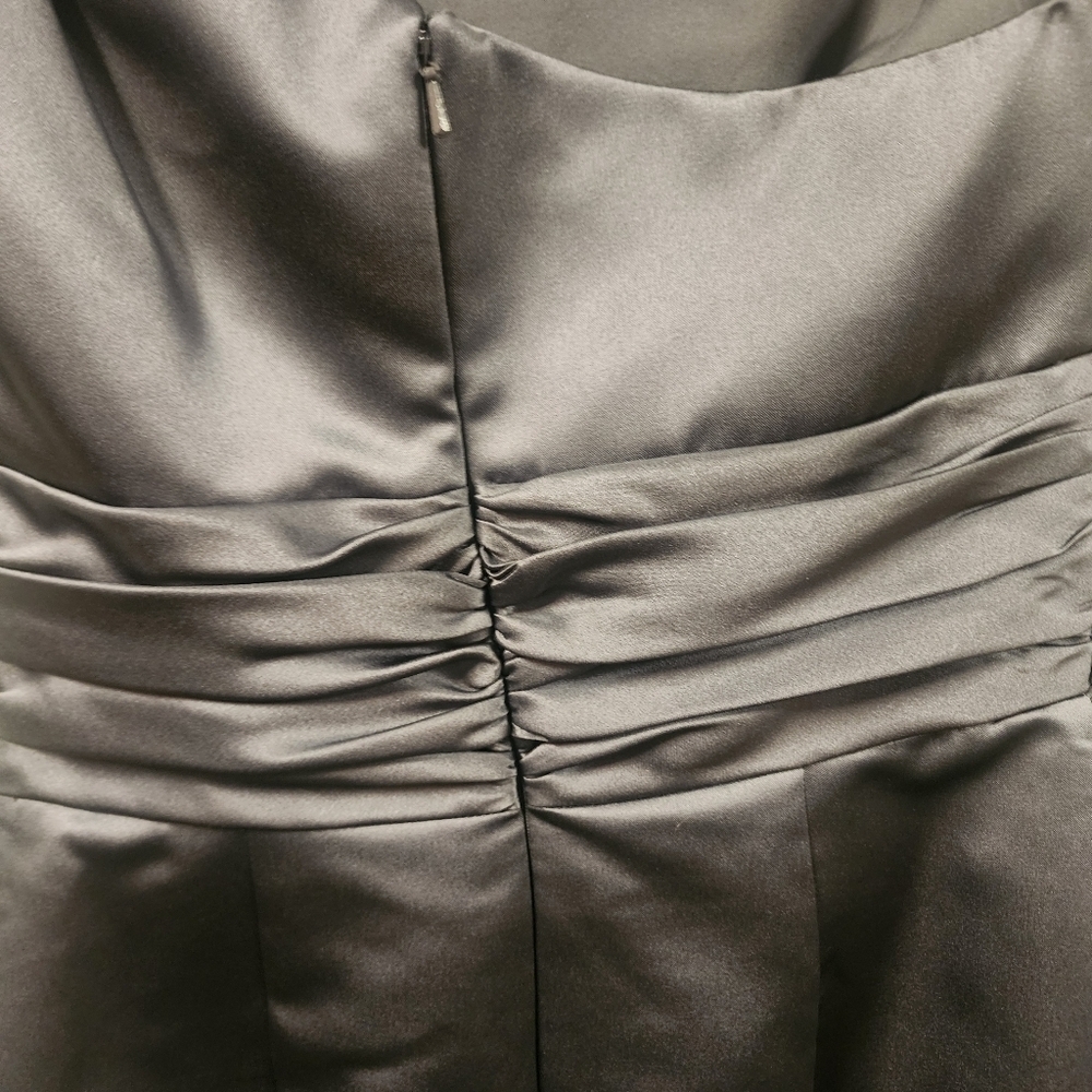 💘Davids Bridal Grayish Silver Shiney One Shoulder Formal Dress for Events Sz 4 - Picture 6 of 9